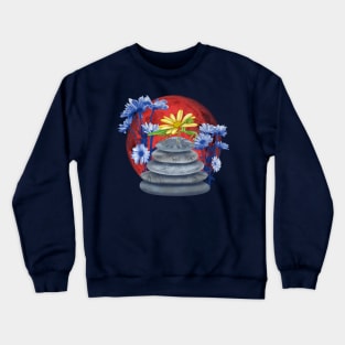 Blood Moon Flower Mantis Zen Garden Crewneck Sweatshirt